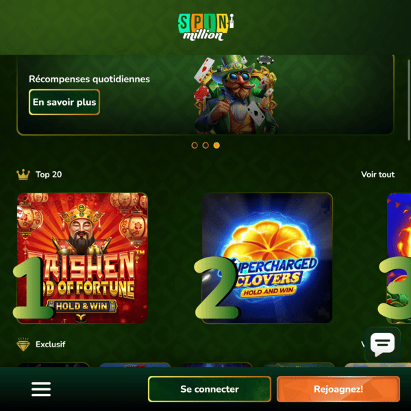 Spin Million Casino — Ricompense Quotidiane